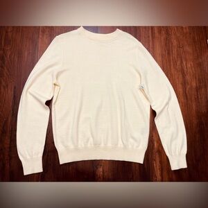 Jeff Crew Neck Sweater Size Large Pastel Yellow Spring Summer Golf Preppy Yacht